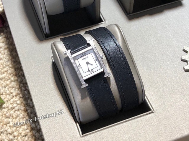 HERMES新款手表 爱马仕最新配色H系列 全手工原厂Epsom皮带女表 gjs1112